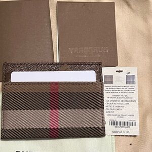 Burberry Brown Key Card Holder with Classic Check